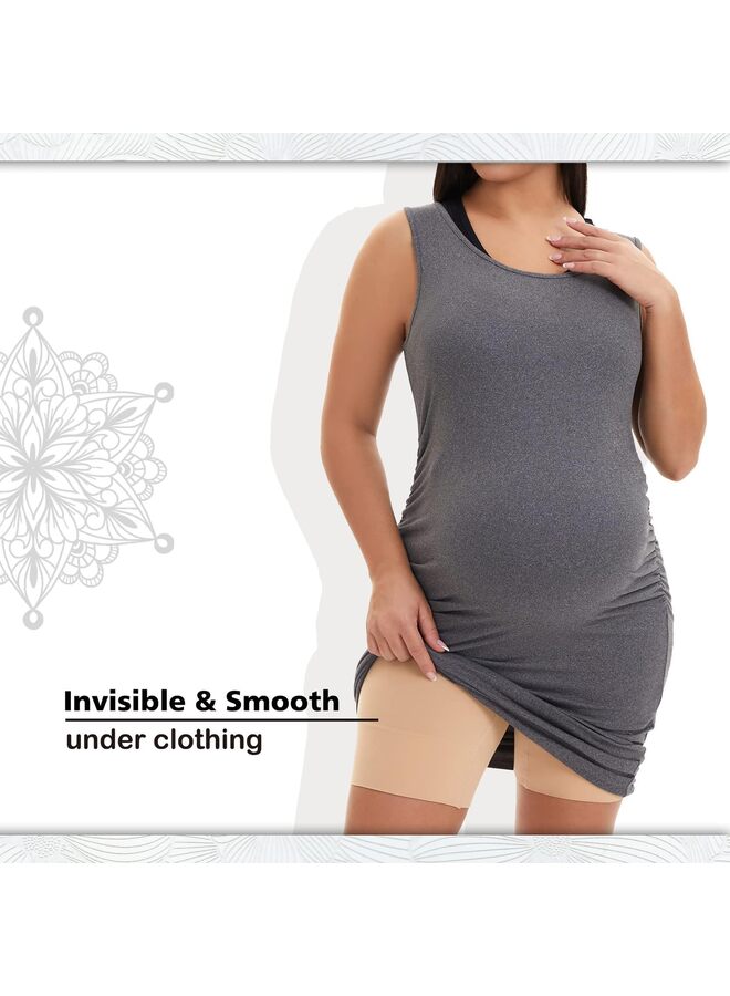 Maternity Underwear High Waisted Maternity Shapewear Mid-Thigh Pregnancy Underwear Chaffing Soft Adominal Support Maternity Dress for Photoshoot BLACK-M, One Size - Image 5