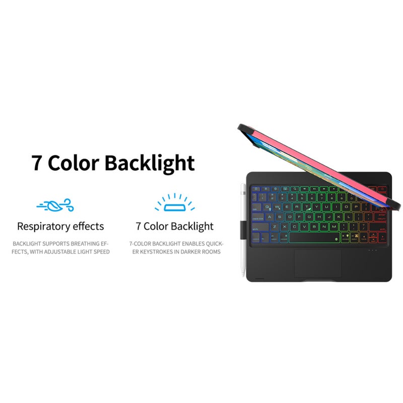 360 Degree Rotatable BT Keyboard for Rechargeable Wireless Keyboard& With 7-Color Backlit For ipad 10.2/10.5 inch - Image 2