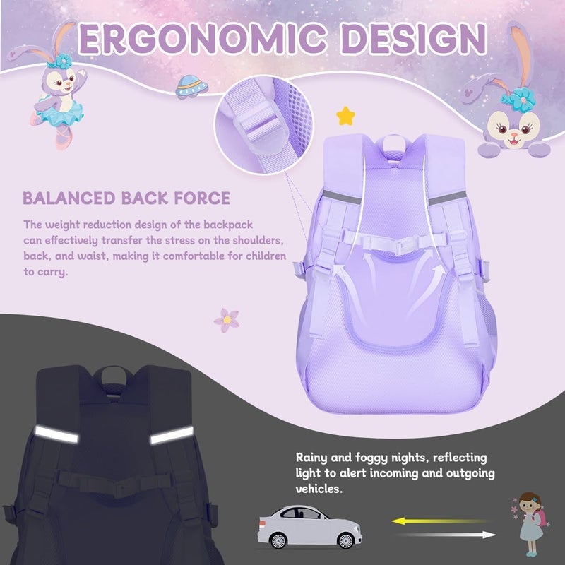 HOOKOR School Bag For Girls, Bunny School Student Backpacks, Waterproof Backpack, Accessories Plush Pendant For Teens Girls Women Students School Bag - Image 4