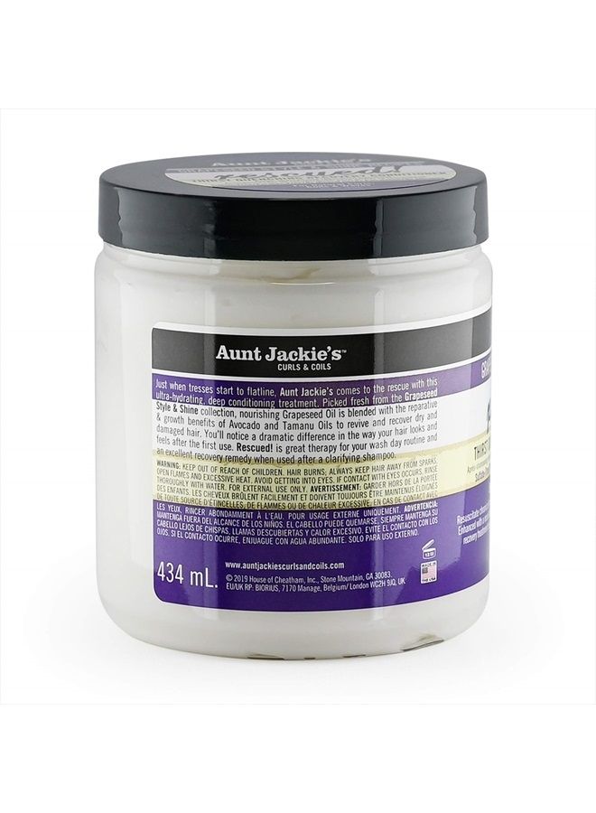 Aunt Jackie's Grapeseed Style and Shine Recipes Rescued Thirst Quenching Hair Recovery Conditioner Repair Treatment, Seals in Moisture, 18 oz - Image 3