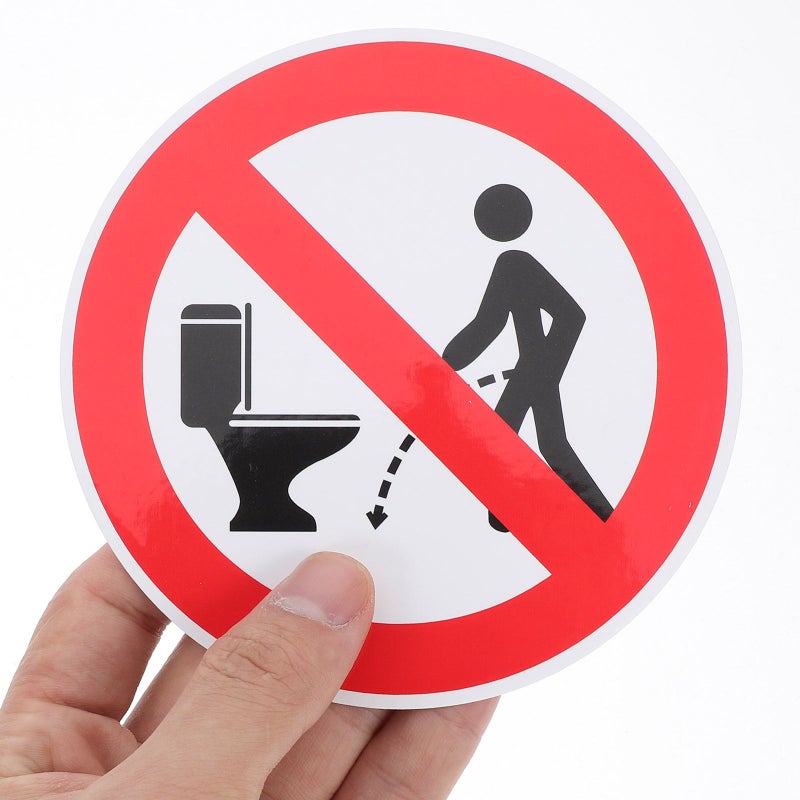 Set Of 8 Toilet Warning Labels For Proper Aiming And Civility In Public Restrooms Ideal For Shopping Malls - Image 4