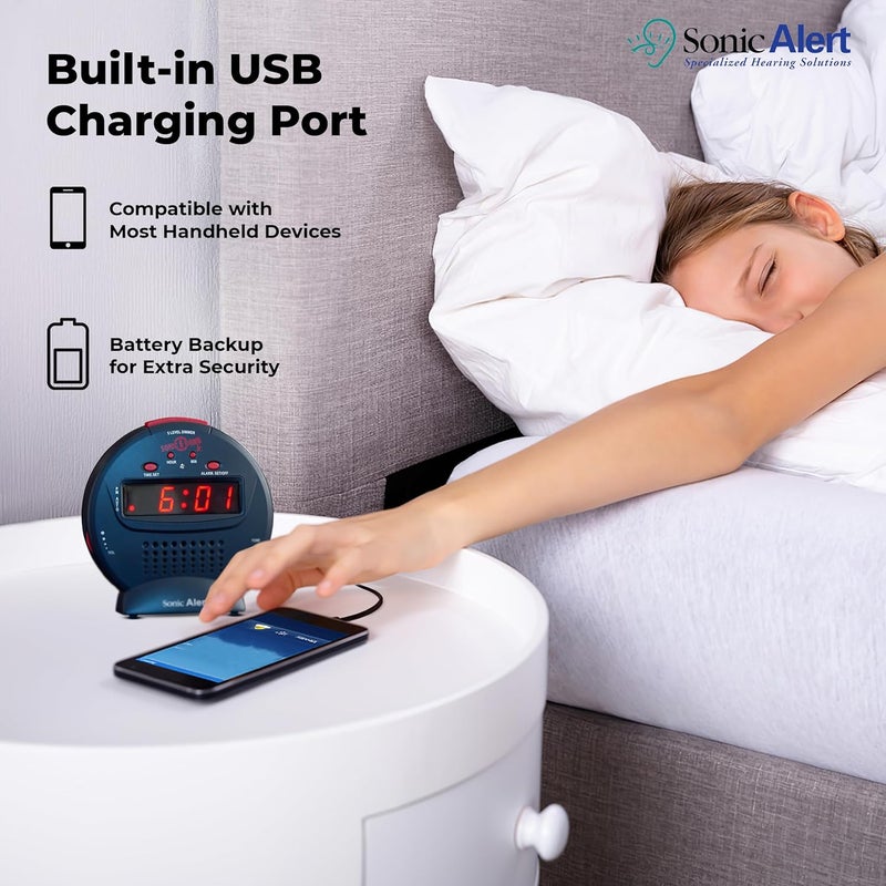 Sonic Alert SBJ525SS Vibrating Alarm Clock with Bed Shaker, Black/Red - Image 5