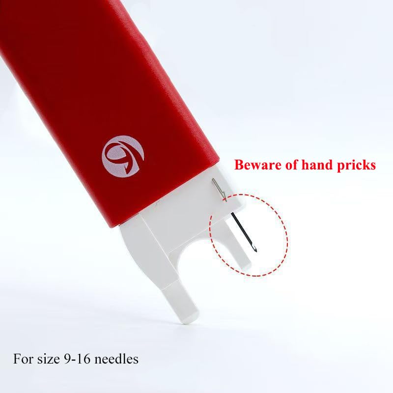 Bequilter Upgraded Sewing Machine Needle Threader with Strong Magnet, Simple Quick Automatic Needle Threader Stitch Insertion Tool for Industrial Single Lockstitch Sewing Machine (Red) - Image 5