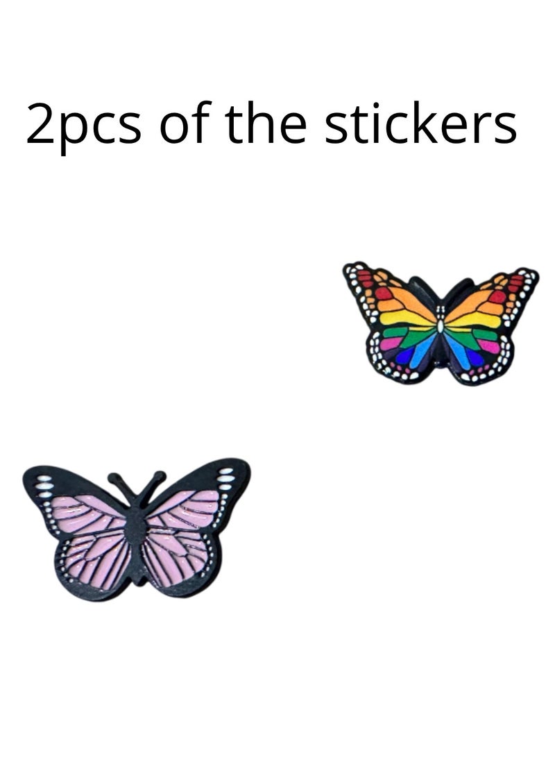 2 Assorted Butterfly Logo Mobile Phone Stickers for Girls 