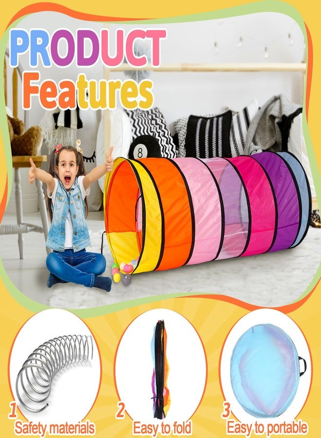 PullCrease 27.6 Inch Large Play Tunnel for Kids Colorful Play Tent Crawl Tunnel Toddlers Babies Children or Dogs, Collapsible Gift for Boy Girl Toys Indoor Outdoor(2 Pcs) - Image 3