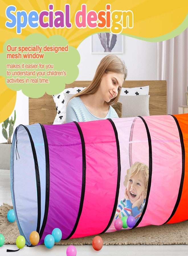 PullCrease 27.6 Inch Large Play Tunnel for Kids Colorful Play Tent Crawl Tunnel Toddlers Babies Children or Dogs, Collapsible Gift for Boy Girl Toys Indoor Outdoor(2 Pcs) - Image 5