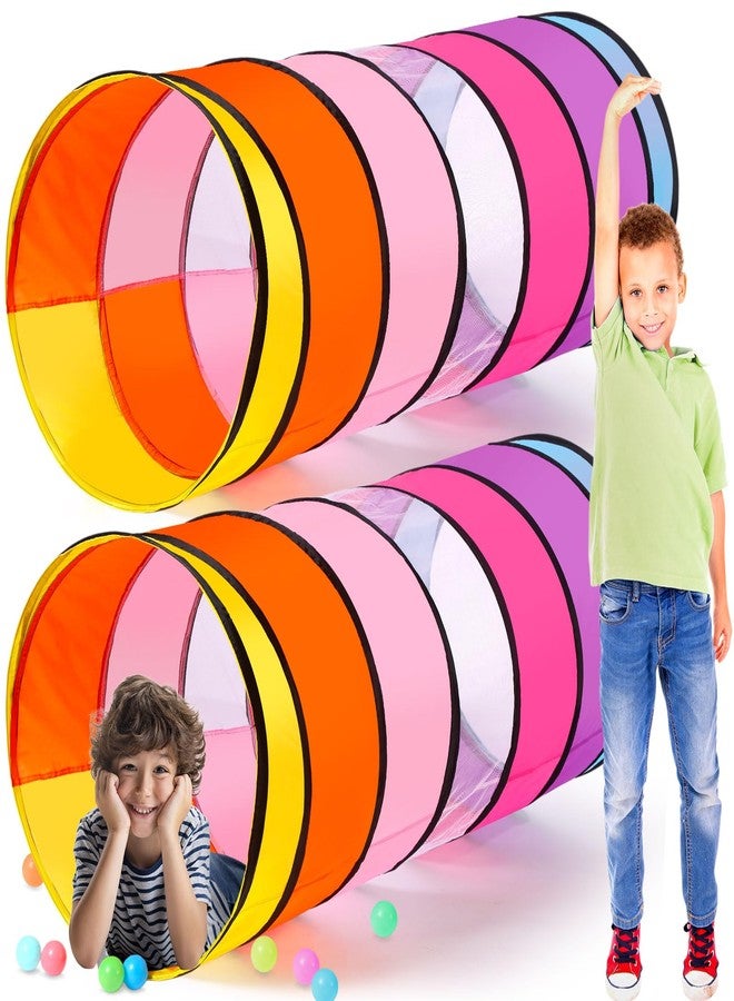 PullCrease 27.6 Inch Large Play Tunnel for Kids Colorful Play Tent Crawl Tunnel Toddlers Babies Children or Dogs, Collapsible Gift for Boy Girl Toys Indoor Outdoor(2 Pcs) - Image 1
