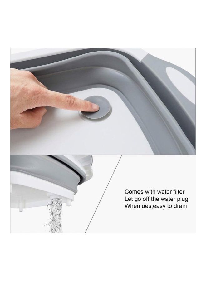 مصفاة 3 في 1 قابلة للطي ومتعددة الوظائف ولوح من تشكيلة نيو أبيض/رمادي 4.8 x 31.5سم - Image 2