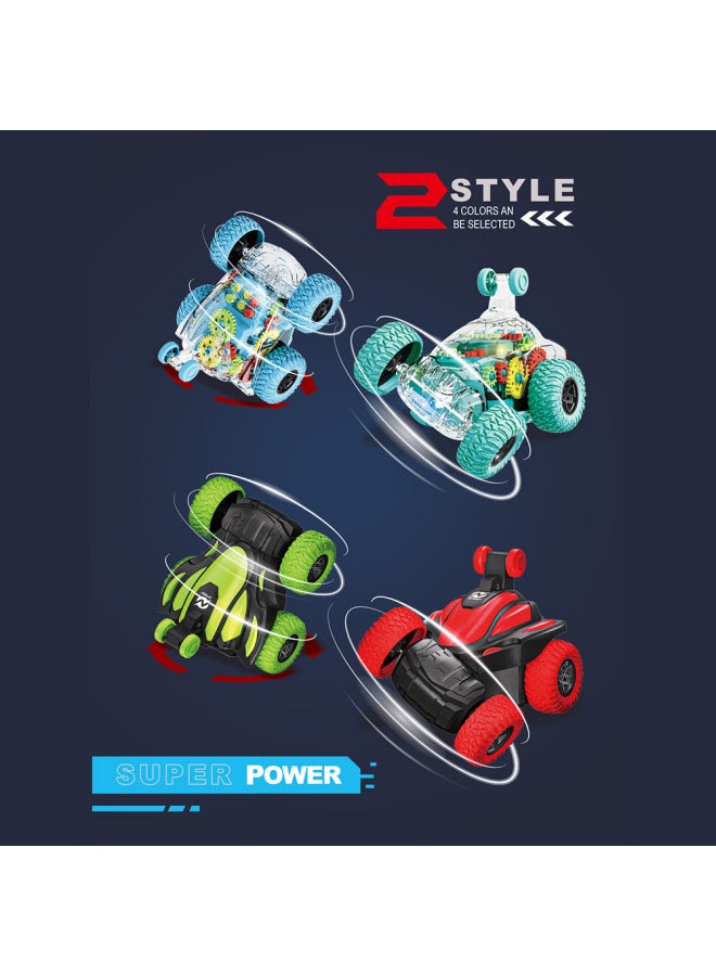 Children's Electric Remote Control Car 360 Rotating Stunt Dipper Boy Flash Model Toy-Color:Blue-electric Cone Dump Truck-Proportion:Color Box - Image 5