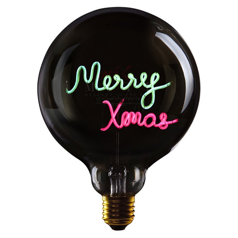 لمبة زجاجية LED MERRY XMAS – قطر 70 × ارتفاع 110 مم