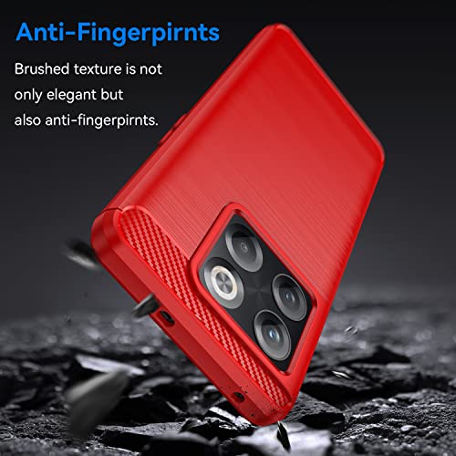 Osophter for Oneplus 10T Case,Oneplus 10T Phone Case with Screen Protector Shock-Absorption Flexible TPU Rubber Protective Cell Phone Cover for Oneplus 10T 5G(Red) - Image 3