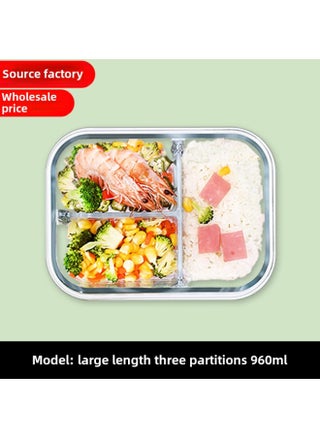 High Borosilicate Glass Fresh-keeping Bowl With Lid Microwave Oven Partition Household Bento Box Family Glass Bowl Heating Lunch Box-Specifications:Large Length Three-division 960ml-Color:dark Green - pzsku/Z353E714ABF75DC444AB0Z/45/_/1742808134/c325141f-20fb-44de-be4f-fbb356b51f05