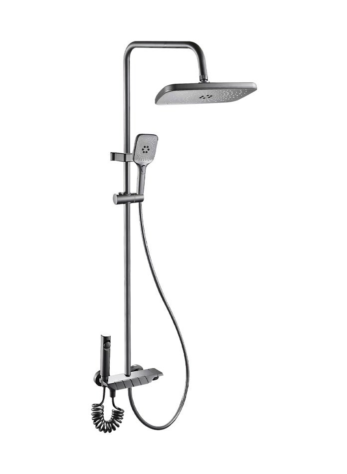 MODI Square Shaped Shower Panel with 5-Function Hand Shower & Rainfall Overhead – ABS + Stainless Steel, Brass Diverter, Adjustable Slider - Image 2