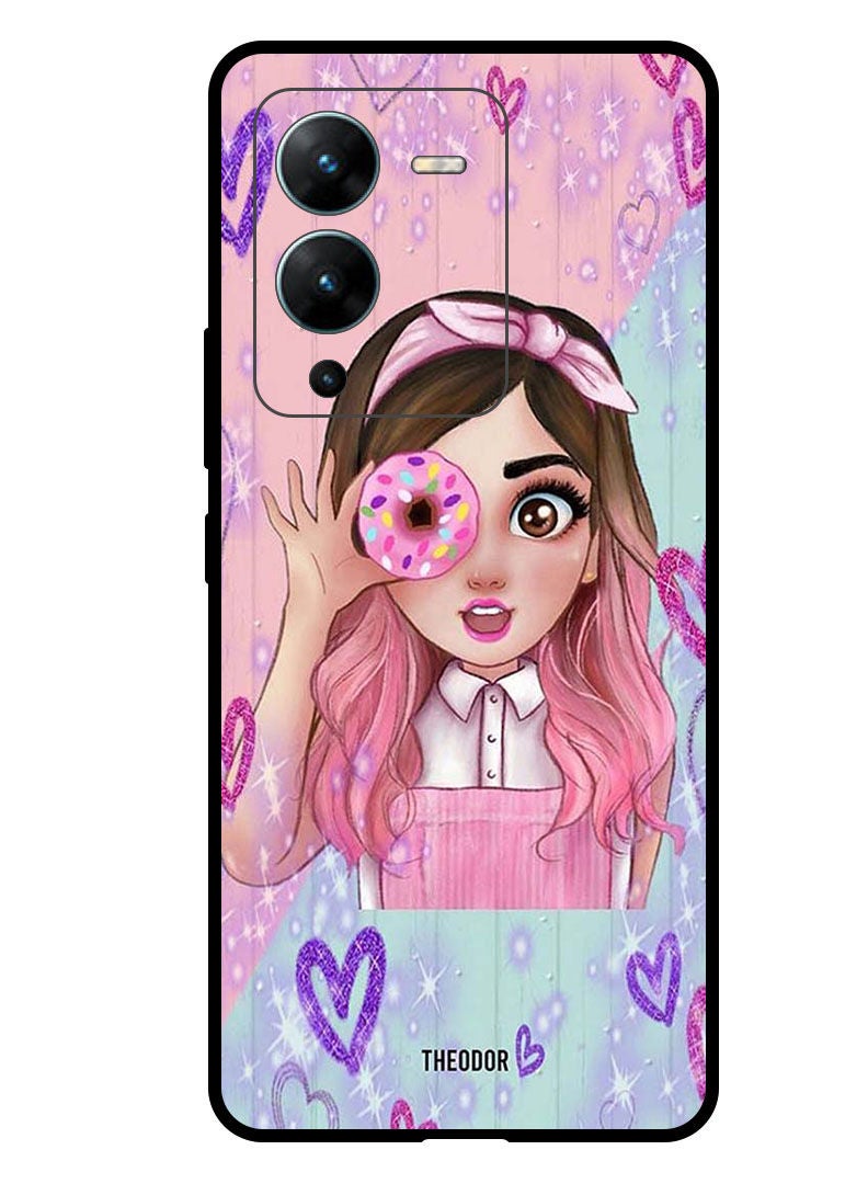 Theodor Protective Case Anti Scratch Shock Proof Bumper Cover For  Vivo V25 Pro Donut Love - Image 1