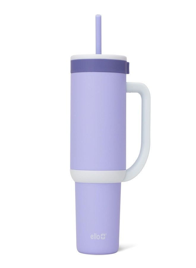 Ello Oasis 30 oz Tumbler with Handle & Retracting Straw | Reusable Insulated Stainless Steel Cup 100% Leakproof, Gifts for Teens Women Men | Keeps cold for 24 Hours, Cup Holder Friendly, Twilight - Image 1