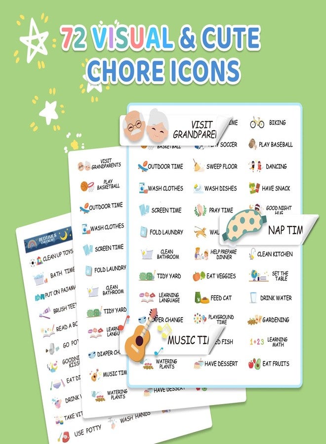 CustomMaster Upgraded 2 in 1 Bedtime/Morning Routine Chart - Magnetic Chore Chart for Toddlers, Cute Visual Schedule Board for Home, Kids Checklist to Do List ADHD Tools - Image 4