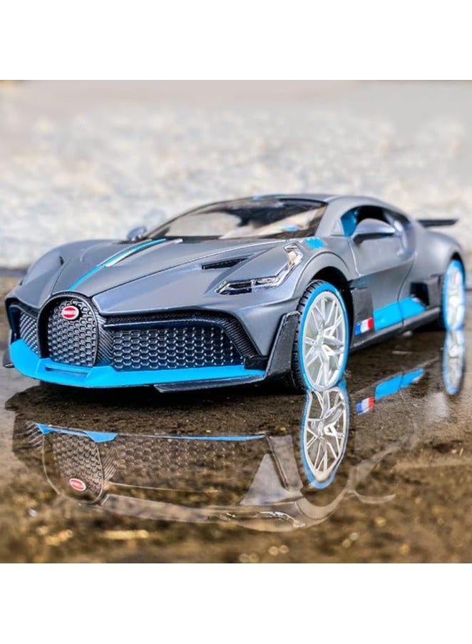 Whynot Bugatti Divo 1:24 Die-Cast Alloy Pull Back Car Model with Light & Sound – Supercar Toy for Kids & Collectors (Grey) - Image 1