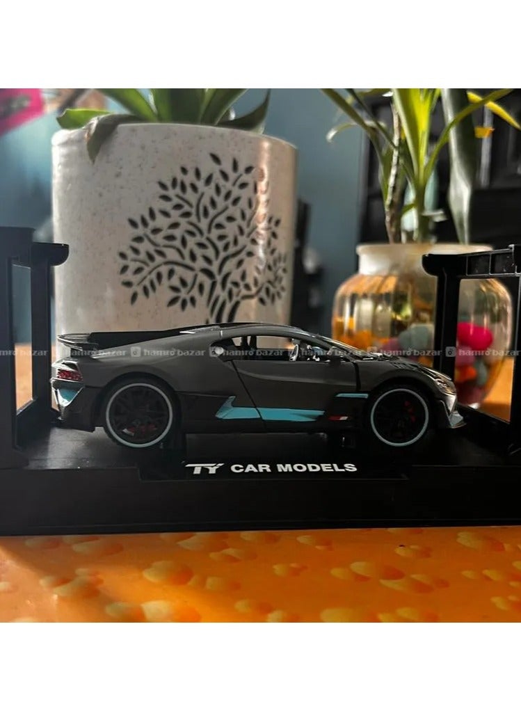 Whynot Bugatti Divo 1:24 Die-Cast Alloy Pull Back Car Model with Light & Sound – Supercar Toy for Kids & Collectors (Grey) - Image 5