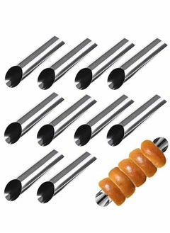 KASTWAVE Tubes Molds, Non-stick Cream Horn Molds Stainless Steel Cake Baking Cones Shape Pastry Roll Croissant Mold Pastry Mold Cheese Roll Mould Free Standing for DIY (10Pcs)  - Image 1
