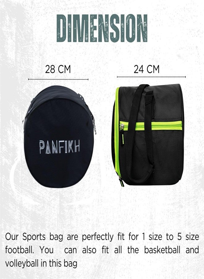 PANFIKH Football Bag for Boys Durable Sports Kit Bag with Adjustable Shoulder Strap and Mesh Pocket Spacious Gym Duffel for Football Accessories - Fit Also for Volleyball, Basketball (Neon-Black) - Image 5
