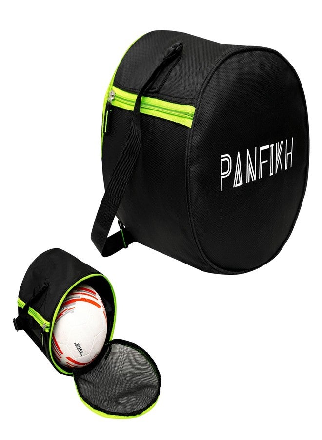 PANFIKH Football Bag for Boys Durable Sports Kit Bag with Adjustable Shoulder Strap and Mesh Pocket Spacious Gym Duffel for Football Accessories - Fit Also for Volleyball, Basketball (Neon-Black) - Image 1