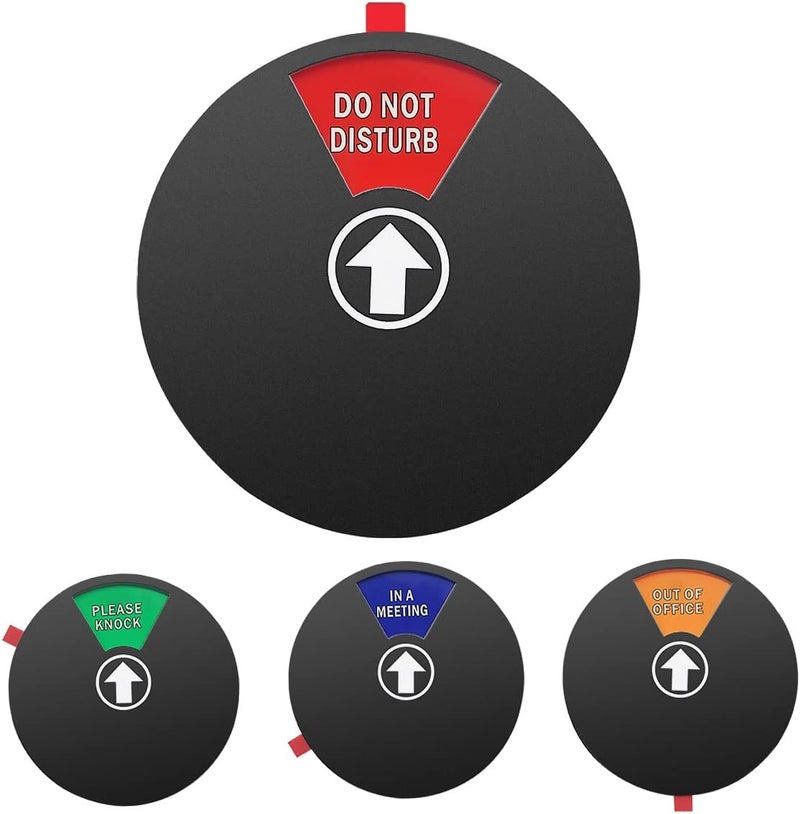 MIKMAYTOO Privacy Sign, Do Not Disturb Sign, Out of Office Sign, Please Knock Sign, In a Meeting Sign, Office Sign, Conference Sign for Offices (5 INCH, BLACK) - Image 1