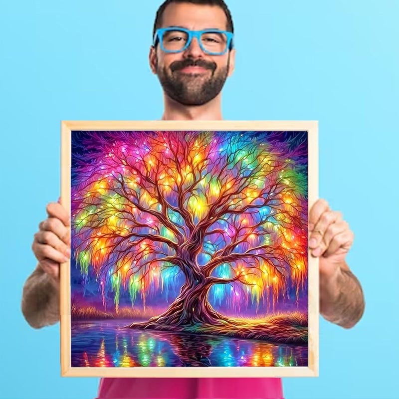 Simxen 5D Diamond Painting Kits for Adult Colourful Tree of Life Diamond Art Kits for Adult Beginners Tree Diamond Painting Full Round Drill Crafts Kit for Home Wall Decor Gift 30 x 40 cm - Image 3