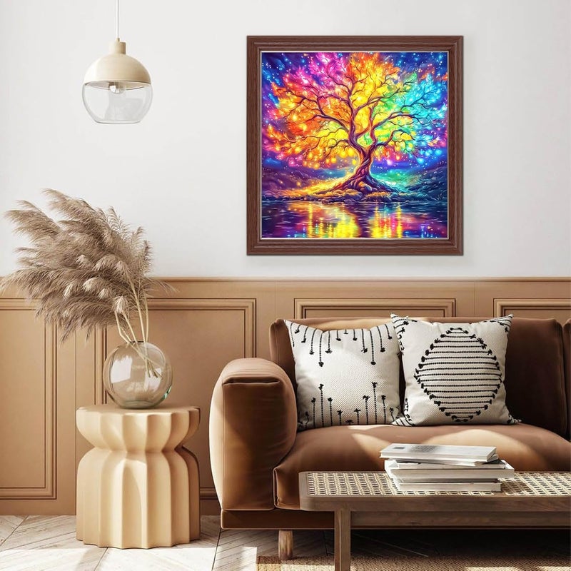Simxen 5D Diamond Painting Kits for Adult Colourful Tree of Life Diamond Art Kits for Adult Beginners Tree Diamond Painting Full Round Drill Crafts Kit for Home Wall Decor Gift 30 x 40 cm - Image 4