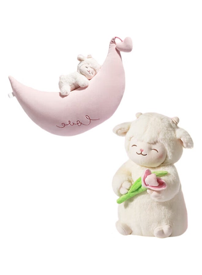 Miniso Lamb Series - Warm White Lamb Plush Toy Stuffed Animal Pillow Birthday Gift For Women, Tulip Style - Image 3