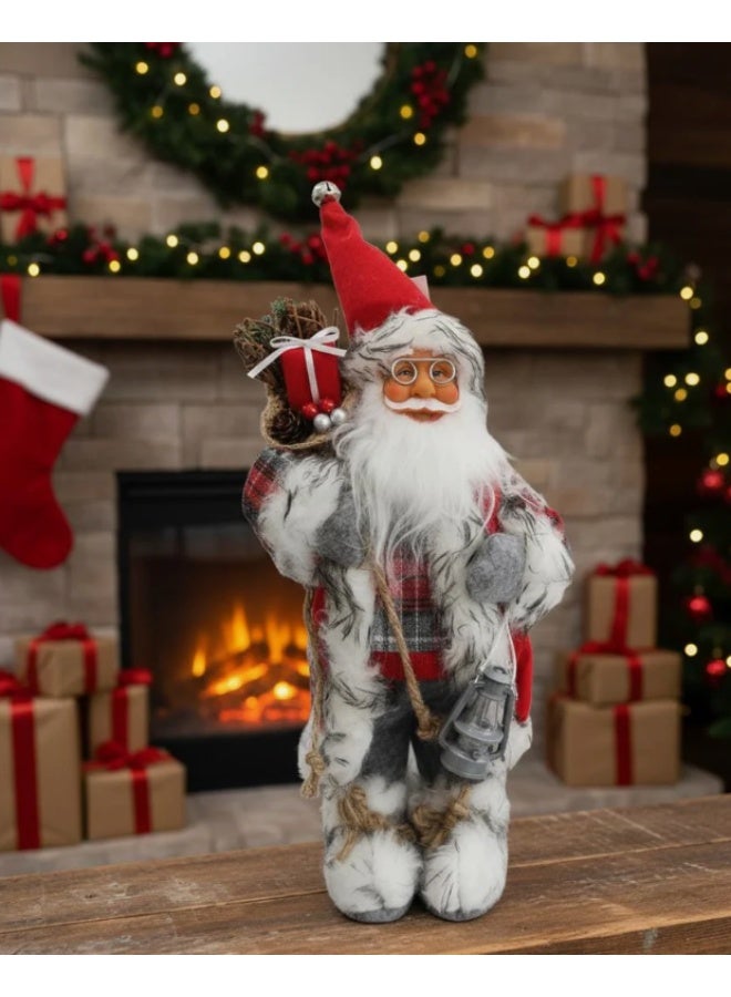 AKDC Premium Christmas Santa Figurine in Traditional Red Dress – 33 cm - Image 1