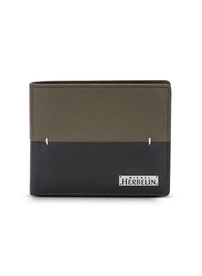 MICHEL HERBELIN Slim Wallet Olive Oak Brown for Men Olive Oak Brown