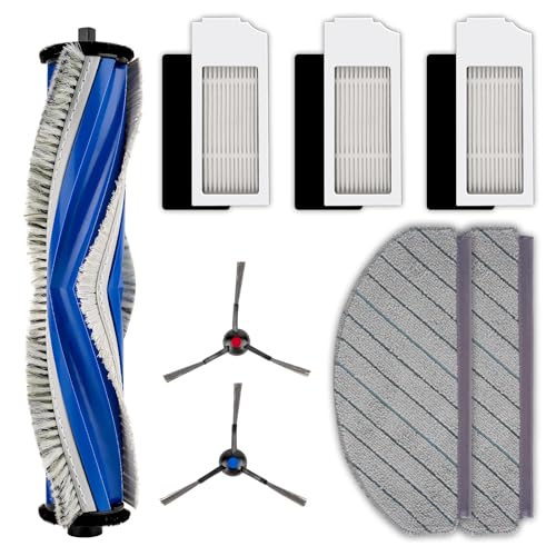 CHAIN PEAK (8 Pack) N20 Plus Replacement Parts Compatible With ECOVACS DEEBOT N20 plus/ N20 Pro Plus Robotic Vacuum Cleaner, 1 Roller Brush, 2 Side Brushes, 3 HEPA Filters, 2 Mop Pads, Accessories Kit - Image 1