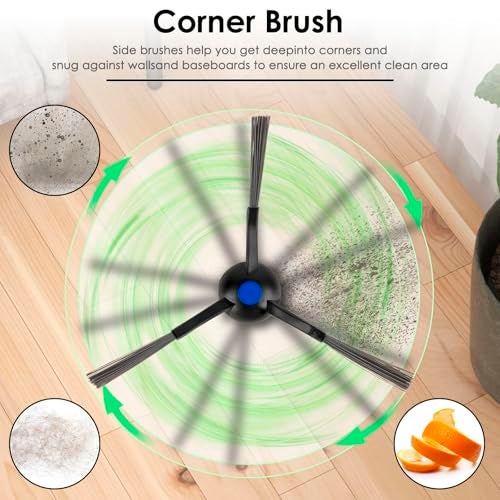 CHAIN PEAK (8 Pack) N20 Plus Replacement Parts Compatible With ECOVACS DEEBOT N20 plus/ N20 Pro Plus Robotic Vacuum Cleaner, 1 Roller Brush, 2 Side Brushes, 3 HEPA Filters, 2 Mop Pads, Accessories Kit - Image 4