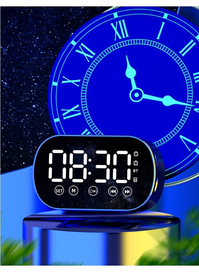 نيوترل مكبر صوت بلوتوث محمول S15 مزود بفتحة لبطاقة الذاكرة، ويتميز بإضاءة LED، وعرض التاريخ والوقت، ووظيفة المنبه، وتشغيل الموسيقى، والرد على المكالمات، واستقبال راديو FM. مثالي للاستخدام المنزلي، أو كهدية عيد ميلاد، أو للتجمعات الخارجية (أسود). - Image 4