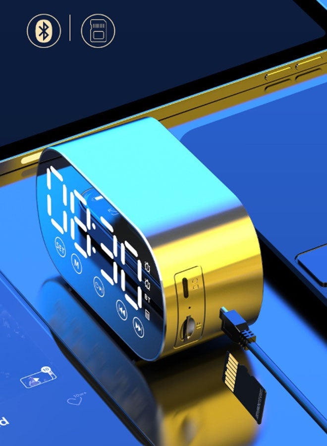 نيوترل مكبر صوت بلوتوث محمول S15 مزود بفتحة لبطاقة الذاكرة، ويتميز بإضاءة LED، وعرض التاريخ والوقت، ووظيفة المنبه، وتشغيل الموسيقى، والرد على المكالمات، واستقبال راديو FM. مثالي للاستخدام المنزلي، أو كهدية عيد ميلاد، أو للتجمعات الخارجية (أسود). - Image 2