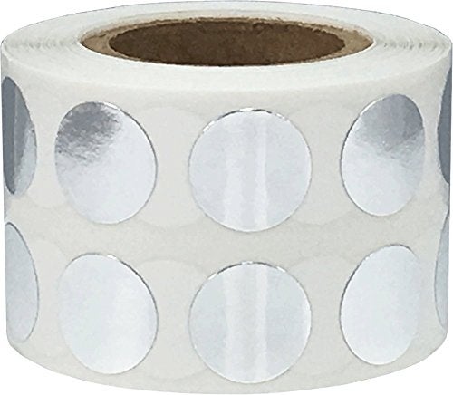 InStockLabels.com Metallic Silver Circle Dot Stickers, 1/2" Inch, 1000 Labels per Roll - Ideal for Organizing, Decorating, Labeling and Crafting in Homes, Schools, and Office Use - Image 2