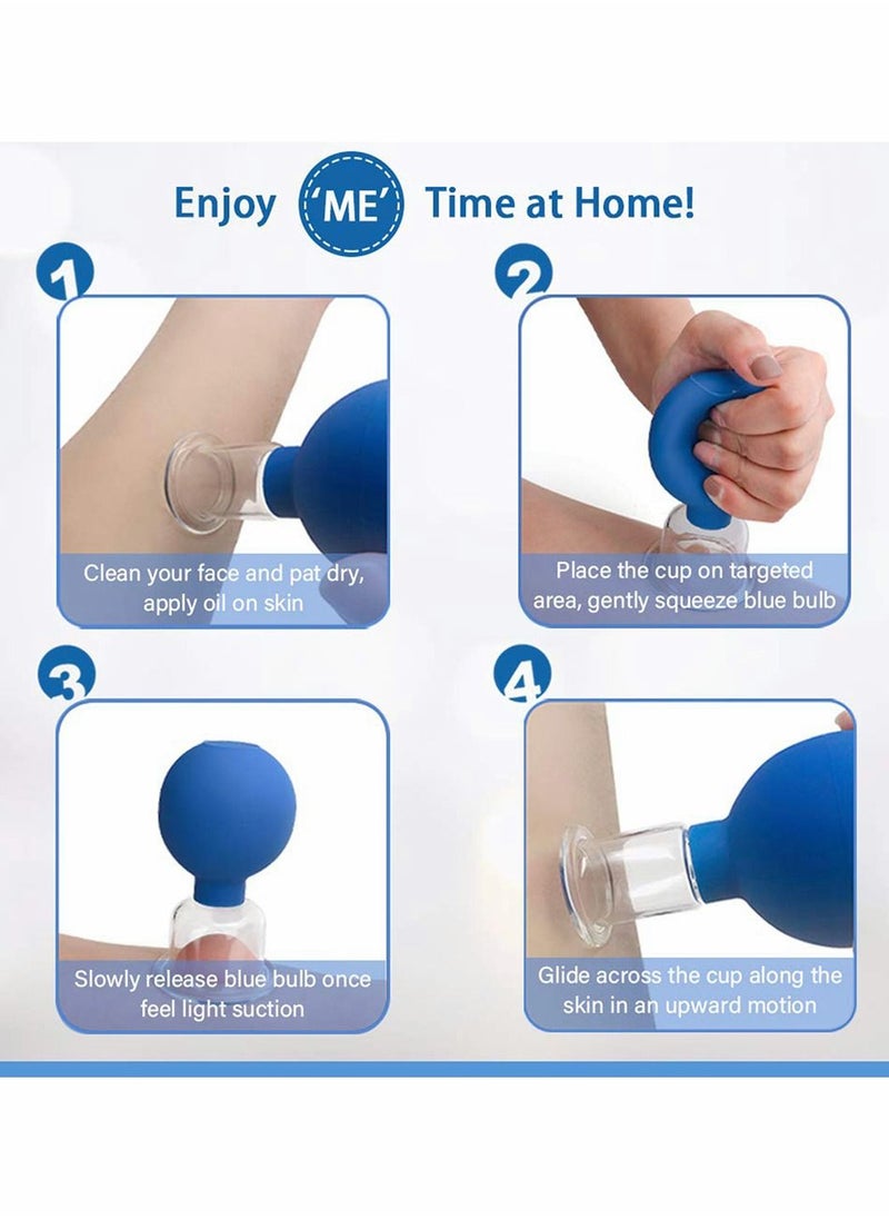 Excefore Face Cupping Therapy Sets Glass Facial Vacuum Suction Massage Cups for Wrinkles and Anti Cellulite, 4 Pack  - Image 5
