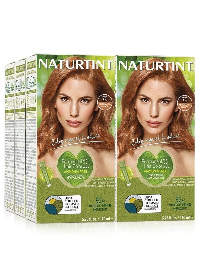 NATURTINT Permanent Hair Color 7C Terracotta Blonde (Pack of 6), Ammonia Free, Vegan, Cruelty Free, up to 100% Gray Coverage, Long Lasting Results  - Image 1