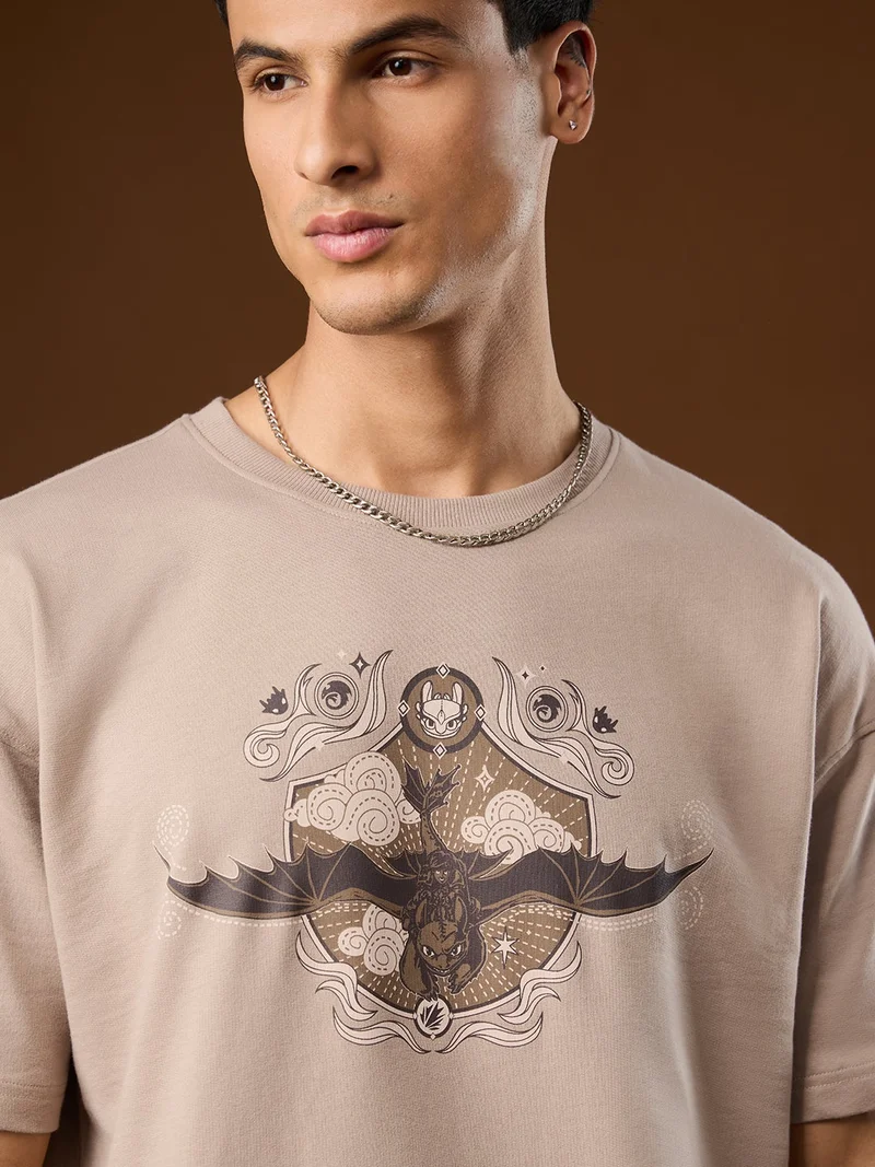 The Souled Store  The Souled Store HTTYD: Let's Fly Men and Boys Short Sleeves Round Neck Graphic Printed Cotton Oversized Breathable Lightweight All-Season T-Shirt for Men | Best Price UAE