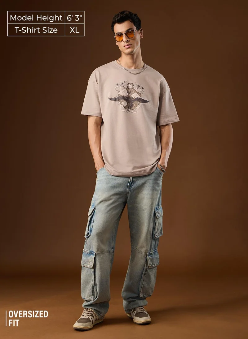 The Souled Store  The Souled Store HTTYD: Let's Fly Men and Boys Short Sleeves Round Neck Graphic Printed Cotton Oversized Breathable Lightweight All-Season T-Shirt for Men | Best Price UAE
