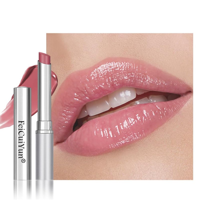 FeiCuiYun Pink Honey Tinted Lip Balm Lip Gloss Lipstick, Sheer Hydrating Lip Gloss Tint, Moisturizing Lip Color for All Skin Tones, Nourishing Lip Balm with a Hint of Natural Black Cherry - Image 1