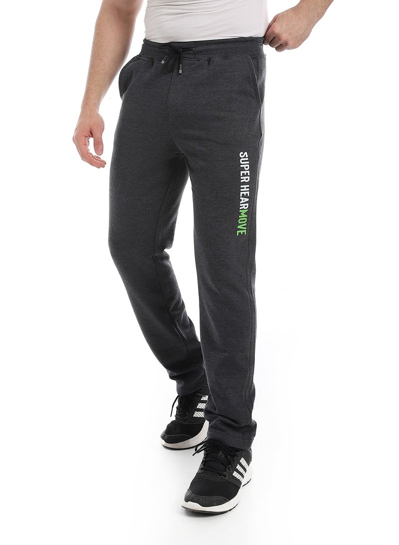 Andora Soft Printed Cotton Pants _ Heather Lead Grey - Image 2