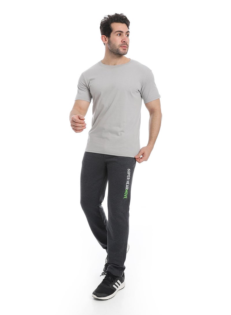 Andora Soft Printed Cotton Pants _ Heather Lead Grey - Image 5