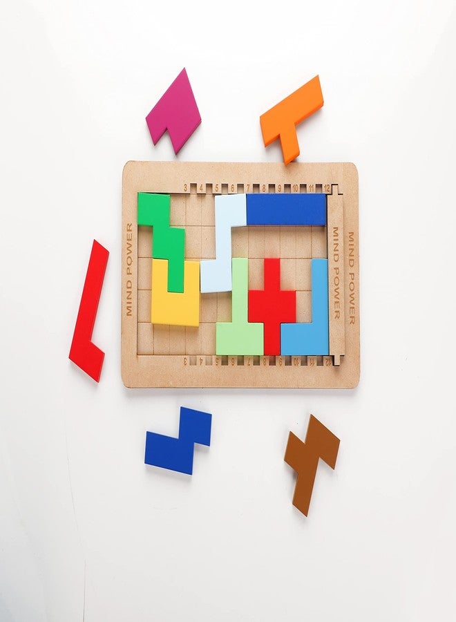 Chanak Mind Power Game for Kids, Wooden Jigsaw Tetris Puzzle, Brain Booster Building Blocks, Russian Block Puzzle for Kids, Suitable for Kids Above 6 Years, BIS Approved - Image 3