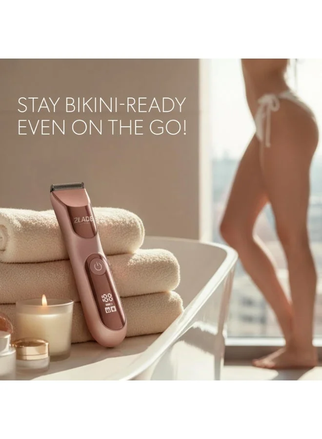 Zlade  Zlade Summer PRO Bikini Water Proof IPX7 Trimmer For Women | Private parts, Underarms, Arms, Legs & Body | Soft Ceramic Blades | No Nicks or Cuts, No Skin Irritation | USB C Fast Charging, 90mins Runtime | Fully Waterproof and Silent for Women | Best Price UAE