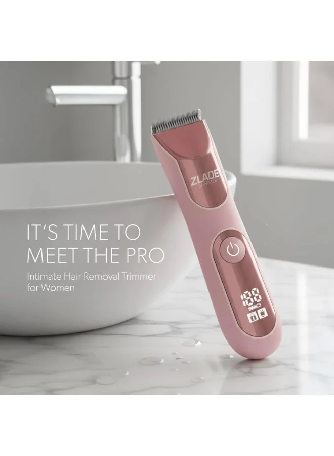 زلاد ماكينة حلاقة بيكيني صيفية برو للنساء من زليد بشفرات سيراميك ناعمة وشحن سريع بمنفذ -