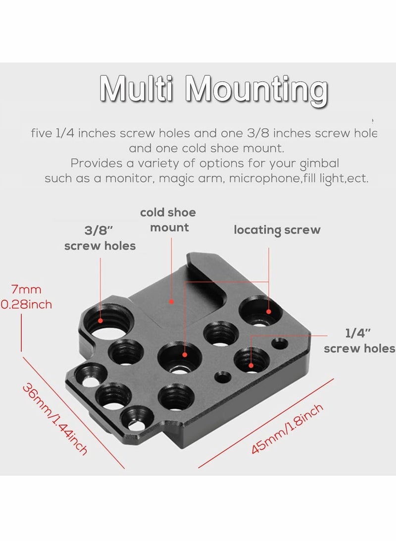 SYOSI Side Extension Plate Mount for DJI Ronin S/SC/RS2/RSC2, Cold Shoe Adapter Stabilizer Gimbal with 1/4 3/8 Threaded Hole VideoLight Microphone Monitor - Image 5