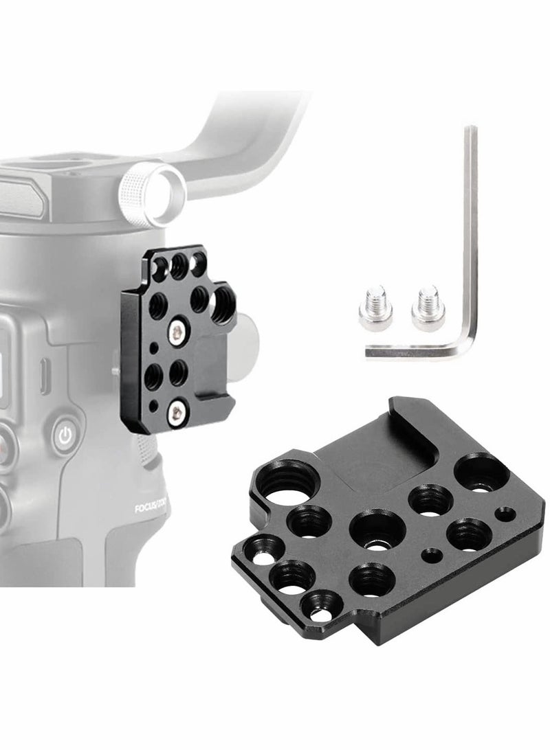 SYOSI Side Extension Plate Mount for DJI Ronin S/SC/RS2/RSC2, Cold Shoe Adapter Stabilizer Gimbal with 1/4 3/8 Threaded Hole VideoLight Microphone Monitor - Image 1