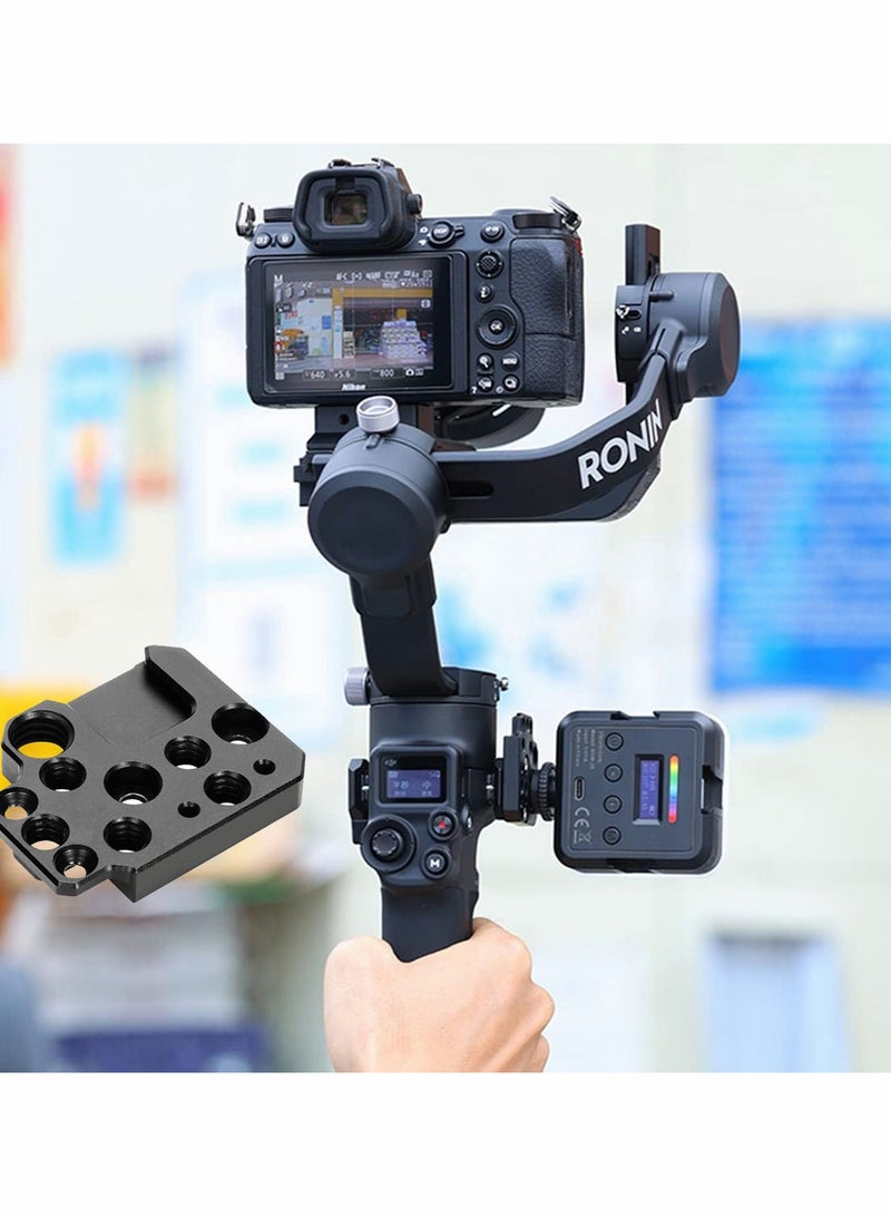 SYOSI Side Extension Plate Mount for DJI Ronin S/SC/RS2/RSC2, Cold Shoe Adapter Stabilizer Gimbal with 1/4 3/8 Threaded Hole VideoLight Microphone Monitor - Image 2