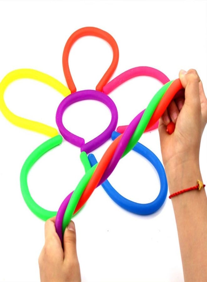 VIRELLO Noodle Fidget Toys, Stretchy Flexible Strip Toy for Stress Relief Assorted Colored Sensory String for ADHD, Anxiety & Focus Stretchy Pull and Bend Noodles (Pack of 6) - Image 4